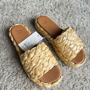 A New Day Women's Beige Braided Sandals